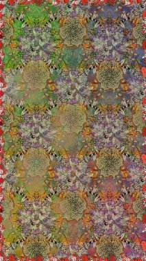 Küçük kahverengi ve bej çiçeklerle oldukça eski bir besin torbası deseni. Tekstil, kumaş, kapaklar, duvar kağıtları, baskı, naylon, yapıştırma, örgü, dekupaj için çiçeksiz arkaplan.