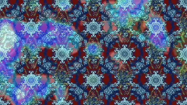 Raster Modaya uygun kumaş deseni. Renkli Bahar Teması eskiz kalıbı. Mavi ve nötr renklerde şirin çiçek desenleri. Düz Çiçek Elementleri Tasarımı.