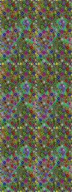 Renkli Bahar Temalı Kusursuz Arkaplan. Raster illüstrasyonu. Asya tekstil tarzında. Güzel kumaş deseni. Düz Çiçek Elementleri Tasarımı. Kusursuz çiçek deseni.