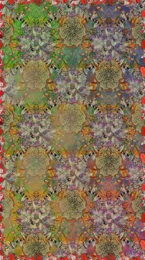 Küçük kahverengi ve bej çiçeklerle oldukça eski bir besin torbası deseni. Tekstil, kumaş, kapaklar, duvar kağıtları, baskı, naylon, yapıştırma, örgü, dekupaj için çiçeksiz arkaplan.