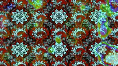 Çiçekli çiçek deseni, suluboya. Raster deseni. Süslü kumaş deseni.