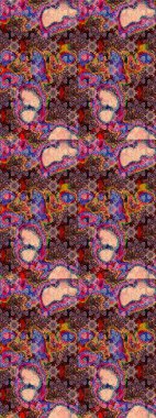 Renkli Bahar Teması eskiz kalıbı. Çiçeksel fantezi tasarımı ve parlak bir arka plan çizimi. Düz Çiçek Elementleri Tasarımı.