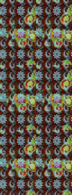 Tarafsız ve kahverengi renkte çiçekler. Kumaş desenli papatya çiçekleri ayrıntıları.