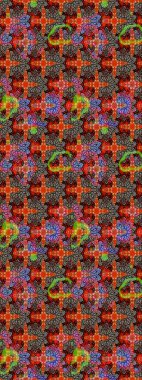 Eskiz klasiği. Renkli Bahar Teması eskiz kalıbı. Düz Çiçek Elementleri Tasarımı. Raster Şirin kumaş deseni.