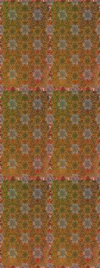 Şirin çiçekleri ve kahverengi ve bej renklerinde yaprakları olan kusursuz desenler, suluboya çiçek desenleri, duvar kağıdı, kart veya kumaş için fayanslı. Raster illüstrasyonu.