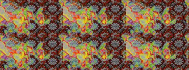 Sketch Floral Pattern in Raster illustration. Fancy fabric pattern. Colour Spring Theme sketch pattern Background. Flat Flower Elements Design.