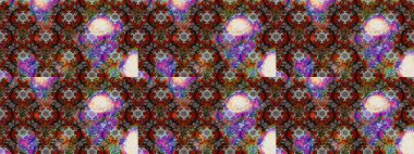 Çiçek desenli çizim. Raster illüstrasyonu. Asya tekstil tarzında. Kahverengi ve gri renkli çiçekler. Renkli Bahar Teması eskiz kalıbı. Düz Çiçek Elementleri Tasarımı.