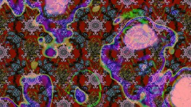 Bahar çiçekleriyle güzel bir çiçek deseni çizmişsin. Güzel kumaş deseni. Raster illüstrasyonu.