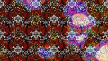 Kahverengi ve gri renklerde. Çiçek buketleriyle klasik bir eskiz şekli. Raster illüstrasyonu.