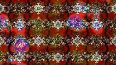 Düz Çiçek Elementleri Tasarımı. Güzel kumaş deseni. Raster Illustrasyon 'daki Çiçek Deseni' nin son moda çizimi. Renkli Yaz Teması çizim şablonu.