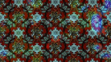 Kahverengi ve kırmızı renkte çiçekler. Renkli Yaz Temalı eskiz kalıbı. Raster Illustrasyon 'daki Çiçek Deseni' nin son moda çizimi. Düz Çiçek Elementleri Tasarımı.