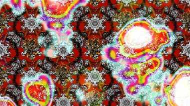 3D çiçekler, eskiz. Raster illüstrasyonu. Gri ve nötr renklerde.