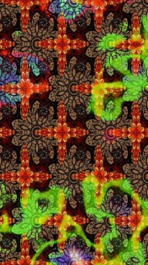 Raster çiçek desenli çiçek deseni, yapraklar, dekoratif elementler, sıçrama, lekeler, el çizimi kontur çizgileri ve Doodle çizim stili, grafik raster çizim çizimi.