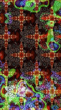 Kahverengi ve siyah renkli çiçekler. Raster illüstrasyonunda çiçek deseni çizimi.