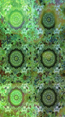 Yeşil renklerdeki altın element. Doku arka planında altın duvar kâğıdı. Damask kusursuz yinelenen arkaplan. Barok tarzında altın çiçekli süs..