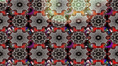 Çiçek arkaplan. Raster illüstrasyonu. Renkli çizim kalıbı. Çiçek duvar kâğıdı. Siyah ve nötr renklerde şirin tekstil.
