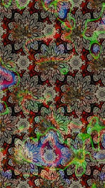 Raster pattern. Cute Floral pattern in the small flower. Raster illustration. Gentle, summer floral on gray and brown colors.