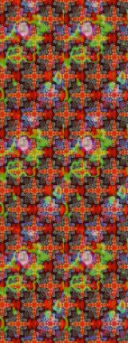 Chichi 'nin kumaş kalıbını çiz. Raster illüstrasyonu. Çiçek deseni. Renkli Bahar Teması eskiz kalıbı. Düz Çiçek Elementleri Tasarımı.