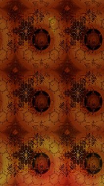 Kahverengi renkli çiçekler. Elle boyanmış suluboya resim çizimi çiçekler ve bitkiler.