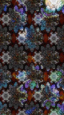 Küçük çiçekteki sevimli çiçek deseni. Robot resim. Raster illüstrasyonu.