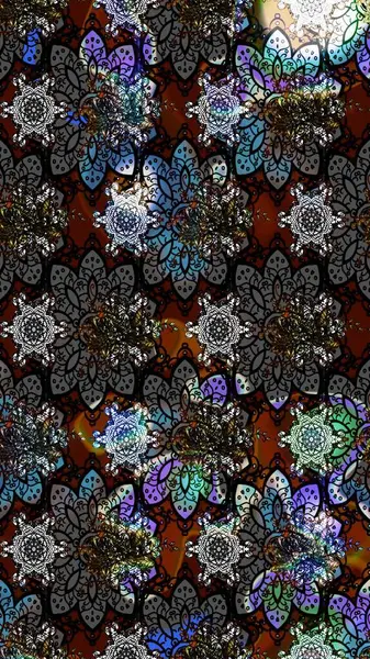 Küçük çiçekteki sevimli çiçek deseni. Robot resim. Raster illüstrasyonu.