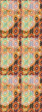 Kusursuz ortaçağ çiçek deseni. Doğum günü kartı, davetiye ya da afiş için iyidir. Tarafsız ve bej renklerde altın. Dekoratif simetri arabesk. Raster illüstrasyonu.