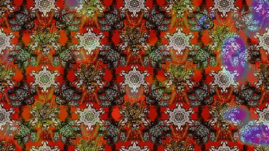 Küçük çiçekteki sevimli çiçek deseni. Raster illüstrasyonu. Çizim.