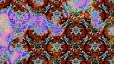 Tekstil veya kitap kapakları, imalat, duvar kağıtları, baskı, hediye paketi ve yapıştırma kitabı için çiçek eskizi geçmişi. Raster illüstrasyonu. Küçük ölçekli çiçeklerdeki basit sevimli desen.