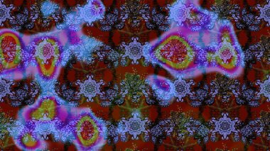 Raster illüstrasyonu. Mor ve mavi renkte çiçekler. Düz Çiçek Elementleri Tasarımı. Çiçekli çiçek deseni, suluboya. Renkli Bahar Teması çizim şablonu.