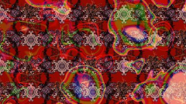 Kırmızı ve kahverengi renkte çiçekler. Çiçekli karalama şeklinde Raster çiçek deseni. Nazik, narin çiçek arkaplanı.