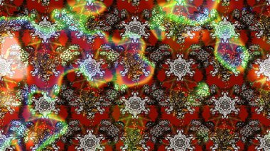 Çiçekli karalama şeklinde Raster çiçek deseni. Kahverengi ve kırmızı renklerde bahar çiçekleri. Raster illüstrasyonu.