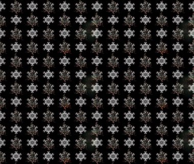 Çiçekli karalama şeklinde Raster çiçek deseni. Raster illüstrasyonu. Nazikçe, yaz çiçekleri siyah renklerde.