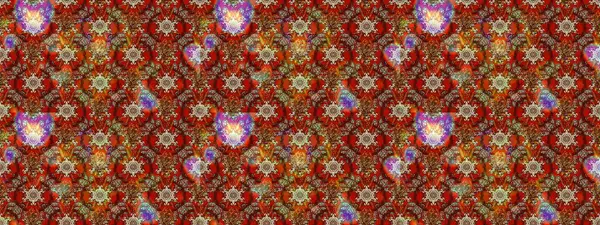 3D çiçekler, eskiz. Raster illüstrasyonu. Kahverengi ve kırmızı renklerde.