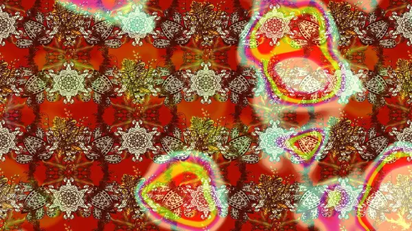 Raster güzel kumaş deseni çiziyor. Düz Çiçek Elementleri Tasarımı. Renkli Bahar Teması eskiz kalıbı. Çiçek deseni.