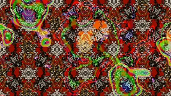 Robot resim. Çiçekli bahar çiçekleri. Küçük çiçekte güzel bir desen. Motley illüstrasyonu. Moda baskıları için zarif bir şablon. Küçük renkli çiçekler..