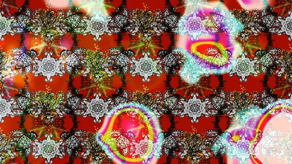 Eskiz klasiği. Renkli Bahar Teması eskiz kalıbı. Düz Çiçek Elementleri Tasarımı. Raster Şirin kumaş deseni.