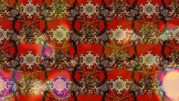 Manzaralı çiçek deseni. Sevgililer günü ve tebrik kartı konsepti için şık bir davetiye. Üst manzara, yumuşak kahverengi ve kırmızı renk tarzı. Çiçek kompozisyonu, el boyası, hassas şablon..