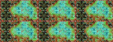 Kusursuz klasik raster yeşil, mavi ve altın desenli. Klasik klasik klasik arka plan. Geleneksel oryantasyon süsü.