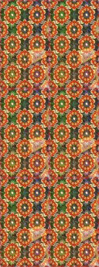 Antika altın tekrarlanabilir duvar kağıdı. Damask pürüzsüz yineleme kalıbı. Barok tarzında altın çiçekli süs. Kahverengi ve turuncu renklerde altın element.