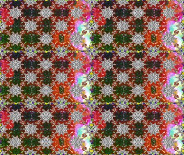 Kusursuz dekoratif arka plan, çiçek mandala. Çiçek. Gri ve kahverengi renklerde. Raster illüstrasyonu.