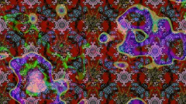 Kırmızı ve kahverengi renkte çiçekler. Gömlek, arka plan modelini çiz. Tropik çiçekler.