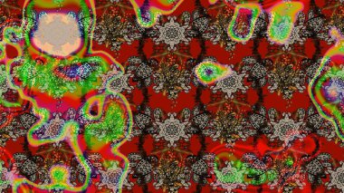 Güzel, parlak, pürüzsüz kumaş, tuval. Çiçek çelengi. Raster illüstrasyonu. Eski moda arka plan. Desen, çizim, çiçek sınırı. Kıvırcık, parlak örgü.