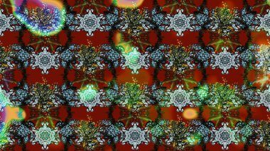 Raster illüstrasyonundaki çiçek desenli çizim. Gri ve kırmızı renkte çiçekler.