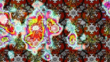 Raster deseni. Raster illüstrasyonu. Gri ve kahverengi renklerde bahar çiçekleri. Patlayan çiçekler soyut yerleştirilmiş.