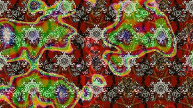 Eskiz klasiği. Renkli Bahar Teması eskiz kalıbı. Raster Şirin kumaş deseni. Düz Çiçek Elementleri Tasarımı.