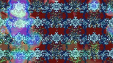 Renkli Yaz Temalı eskiz kalıbı. Mavi ve kırmızı renkte çiçekler. Sevimli çiçek raster deseni. Düz Çiçek Elementleri Tasarımı.