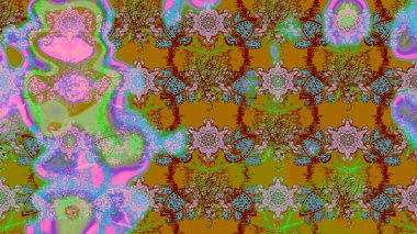 Raster güzel bir çiçek deseni çizmiş. Tatil havası. Nazik romantik baskı. Yeşil ve kahverengi renkli çiçekler. Bahar mevsimi.