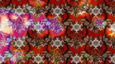 Sketch Colour Spring Theme eskiz kalıbı. Düz Çiçek Elementleri Tasarımı. Kahverengi ve kırmızı renkte çiçekler. Sevimli çiçek raster deseni.