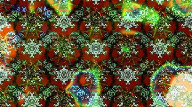 Raster çiçek izi. Çiçek yeşili ve kahverengi çizim deseni. Klasik taslak çizimi.