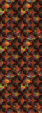 Kahverengi ve siyah renkli çiçekler. Kumaş desenli papatya çiçekleri ayrıntıları.